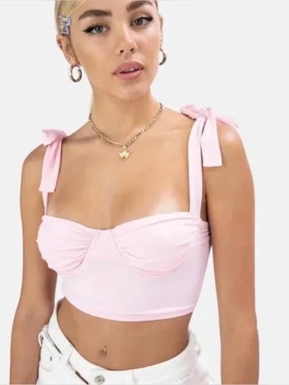 Adika Light Pink Tie-Strap Bralette